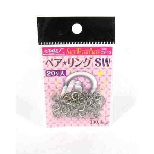 仕様表 素材: SUS304を打ち抜いたリングと平打ち処理をしたスプリットリングの組み合わせ 品番: OS-12 号数: M 強度(Ib): 142 重量(mg): 297.8 入数: 20