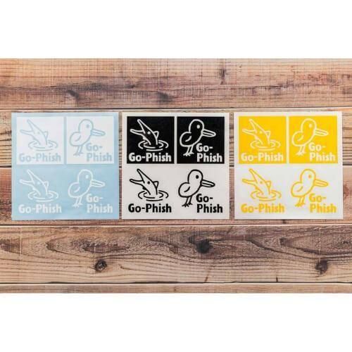 Go-Phish ゴーフィッシュ 5cm イラストカッティングステッカー(4枚入) #3 イエロー