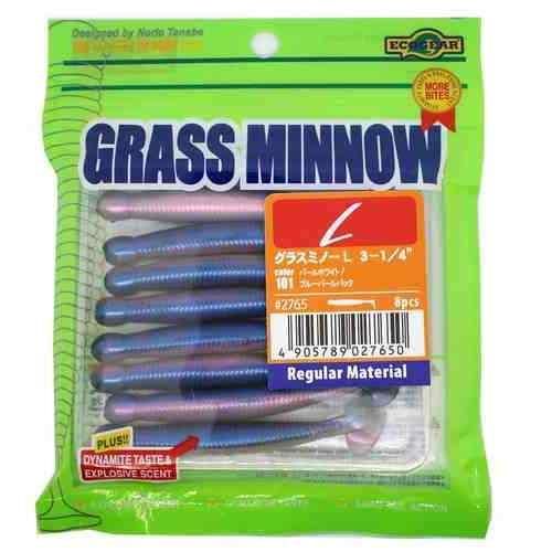 Ecogear Grass Minnow L 3-1/4 101 Pearl White / Blue Pearl Back