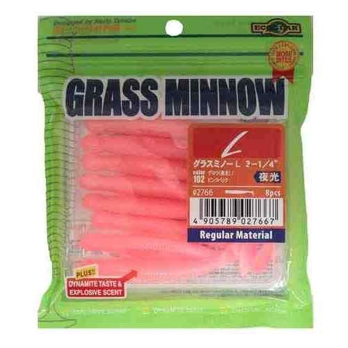 Ecogear Grass Minnow L 3-1/4 102 Glow Luminous / Pink Back