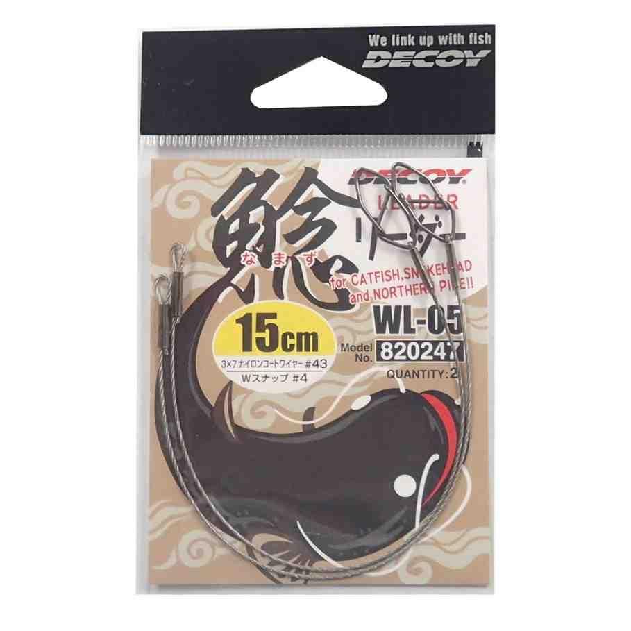 しなやかでキンクしにくいナイロンコートワイヤーを使用した釣具。 3×7構造のワイヤーで耐久性を確保 ルアーへの系絡み対策に適した設計 W-SNAPを採用し、スナップの使い勝手を向上 スペック サイズ: 15cm スナップ: ＃4 ワイヤー: ＃43 破断荷重: 70lb 入り数: 2本 カラー: ベージュ系