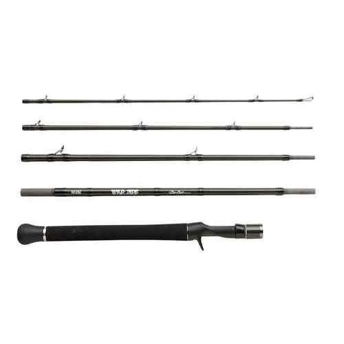全長: 6フィート8インチ標準自重: 187gアクション: MS(ミディアムスロー)グリップ長: 260mm先径: 2.6mm元径: 14.9mm継数: 5pc仕舞寸法: 46cm適合ルアー: MAX126g(4.5oz)適合ライン: 16-30lbカーボン: 75%アラミド: 10%グラス: 15% ビッグベイトゲームを身近に。ビッグベイトロッドのマルチピースモデル。このロッドがあれば、いつもは眺めるだけであったあの水路、あの池でビッグベイトゲームがいつでも、手軽に楽しむことができます。6フィート8インチという長すぎないレングスによって、小規模フィールドでの操作、あるいはキャスト精度が向上します。グリップ+4ピース分割のコンパクトさは、カバンやスーツケースへの収納が可能になり、たとえビッグベイトゲームがメインパターンとならない場合でも、帯同させることが可能になります。狭いレンタルボート上にも念のため持ち込んでおく、といった芸当も可能で、ビッグベイトゲームをより身近にしてくれるロッドです。 魚種: [バス]カラー: [ブラック系]