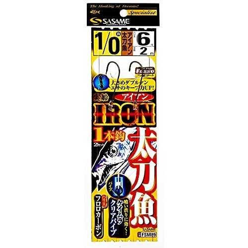 SASAME ささめ針 FSM89 実船 アイアン太刀魚1本鈎(フッ素コート) 1/0