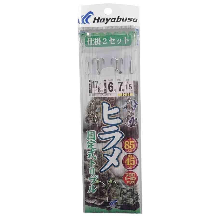 船釣りに適した胴突式の仕掛け。 上鈎: 17号 下鈎: 8号 ハリス: 6号 幹糸: 7号 捨糸: 5号 鈎種: 親／丸セイゴ、孫／トレブル・白 袋入り数: 2本鈎2セット スペック サイズ: 鈎17号 ハリス: 6号 カラー: ホワイト系