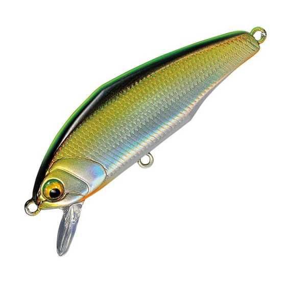 極薄フラットサイドのヘビーシンキングミノー。慣性ヒラ打ちアクションで魚を誘う。 ロール角の大きな慣性ヒラ打ちアクション 移動距離が少なく、長時間アピール可能 高速リーリングによる振動スイム 深いトレースレンジ（Dーコンタクトより約20cm深） 薄く、高強度の新発想リップ搭載 多様なフィールドに対応（アップ～ダウン、トロ、荒瀬、小渓流など） パラつかず、安定した飛距離を実現 オリジナルポッティングアイと異質のホログラムのコラボ スペック 全長: 53mm 自重: 5.0g（固定重心） タイプ: ヘビーシンキング フック: Dーコンタクトフック＃12 カラー: 16 CHバックTSレーザー 魚種: イワナ ルアーの種類: ミノー・プラグ