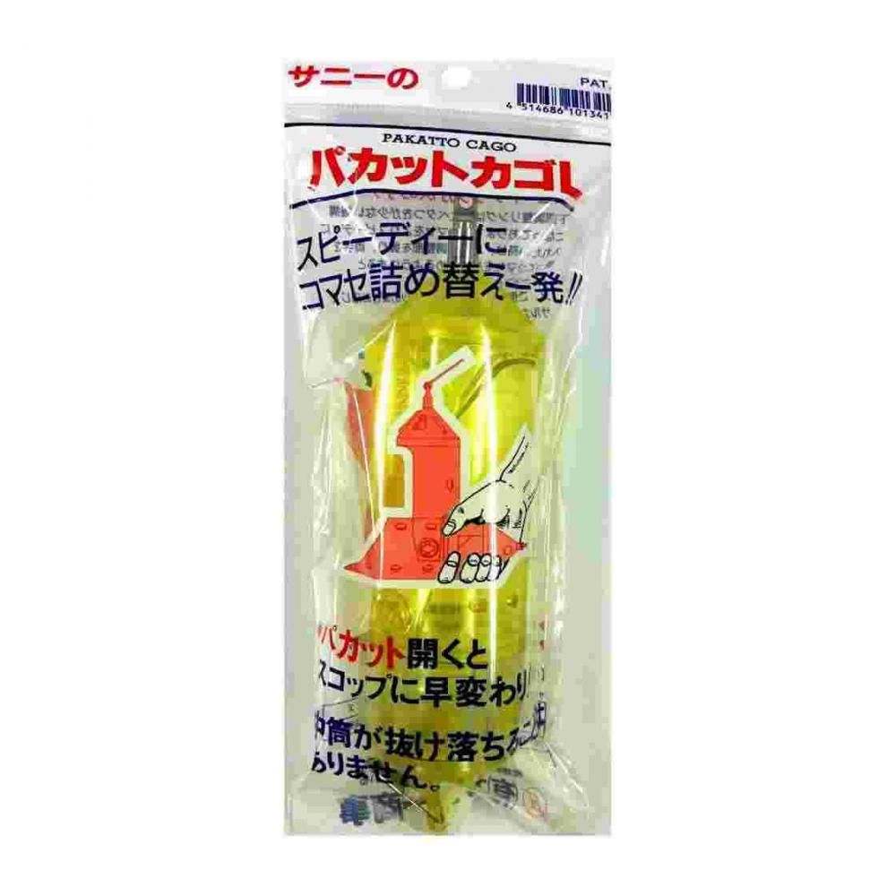 コマセの詰め替えがワンタッチ、驚異の手返しに! 豊富な種類を取りそろえ、サビキ、投げ、磯、船釣りに対応 潮の流れや状況によってオモリを付け替え可能 トップとドラフト、上下でコマセの放出量を調整 サイズ: 44×95mm