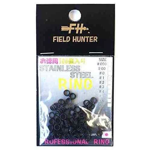 フィールドハンター スプリットリング ブラック #1 入数: 100 強度: 10kg / 22.lb 素材: ステンレス平打ちスプリットリング お徳用