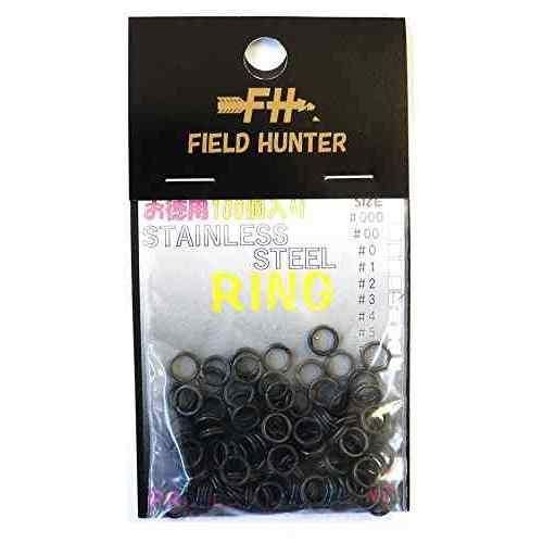 フィールドハンター スプリットリング ブラック #3 入数: 100 強度: 23kg / 60.7lb 素材: ステンレス平打ちスプリットリング