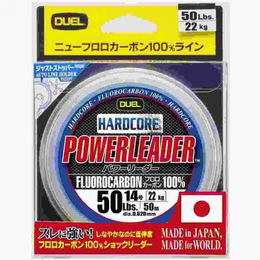 DUEL デュエル HARDCORE パワーリーダー FC 50m 50Lbs ナチュラルクリアー