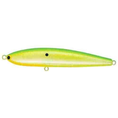 全長: 95mm自重: 22gタイプ: シンキング レンジ: 30~80cm フック: #4 リング: #4 カラー: #12 GLS (ゴーストライムシャッド) 本体内部バランサーの中心比重で安定を図る仕組み 対ストリーム型シンキングペンシルとしての性質 強い流れの中でも優れたレンジキープ力 リップレスベイトならではのナチュラルなスラロームアクション 魚種: シーバス ルアー潜度: サーフェイス ルアーの種類: シンキングペンシル, ソルトウォーター ルアー重量(g): 20~39g ルアーサイズ(センチ): 5.0~9.9cm