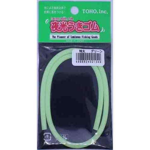 特殊合成ゴムを使用した強靭な素材で、伸縮性に優れています。夜光効果により集魚効果も期待できます。 特太規格 内径: 2.5mm 外径: 4.5mm 全長: 400mm ヘッダー式 カラー: グリーン スペック サイズ: 特太 カラー: グリーン系