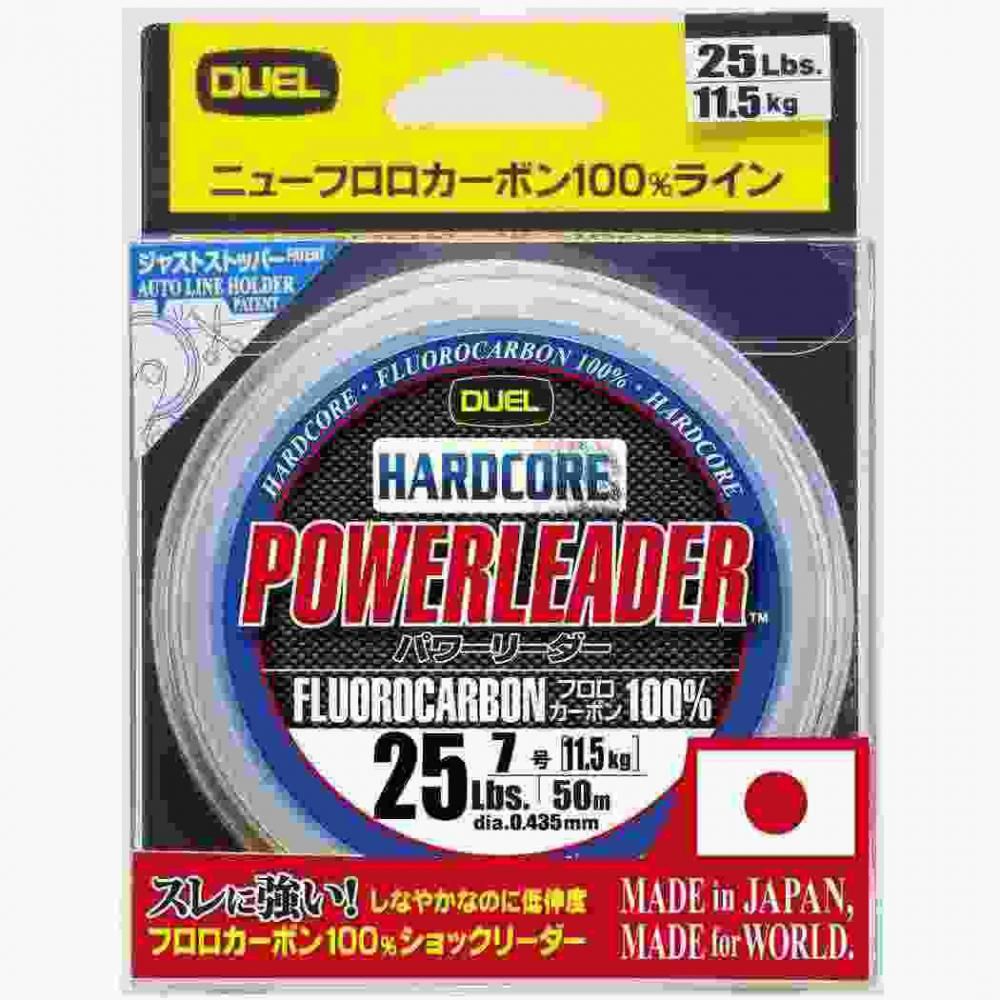 DUEL デュエル HARDCORE パワーリーダー FC 50m 25Lbs ナチュラルクリアー