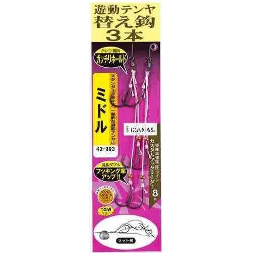 GAMAKATSU がまかつ 桜幻 遊動鯛テンヤ替え鈎3本 M (ミドル)
