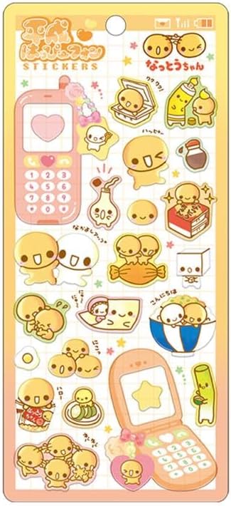 フワフワらびちゃん 平成はっぴーフォンステッカーズ シール なっとうちゃん ふわふわらびちゃん 平成レトロ Y2K グッズ 新品 * 即納のサムネイル