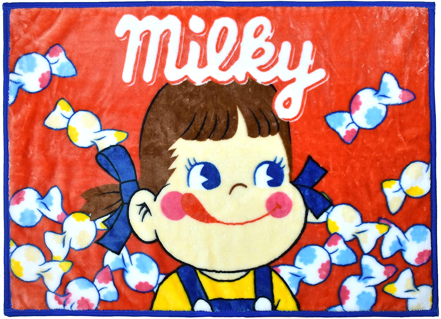 [クーポン利用で10%off][目玉]Peko&Poko ペコちゃん ミルキーパッケージ milky 約70×100cm もうふ 毛布 膝掛け 膝かけ ひざかけ ブランケットのサムネイル
