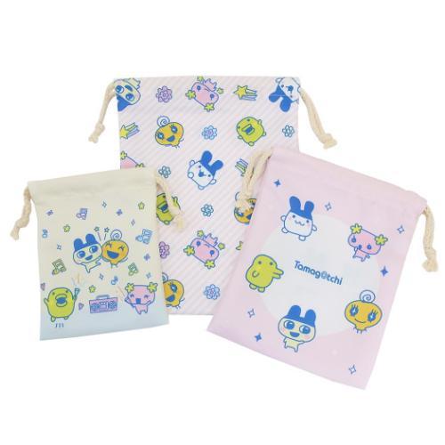 たまごっち キャラクター 巾着袋 3P巾着 きんちゃくポーチ3枚セット ぬいぐるみ グッズ おもちゃ ...