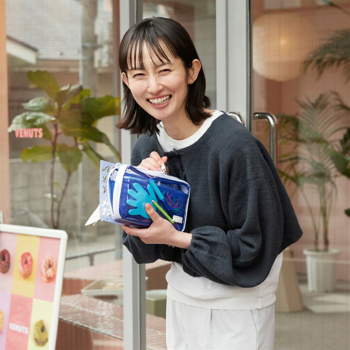 ほぼ日　ひきだしポーチ・姉とうめいブルー