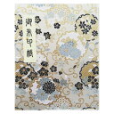【上製本仕上げ(ブック式)60P】御朱印帳 朱印帳 カバー付 西陣織 高級 金襴 白花色地「唐草と吉祥花雪輪文様柄」上製本仕上げ ブック式 60ページ ご朱印帳...