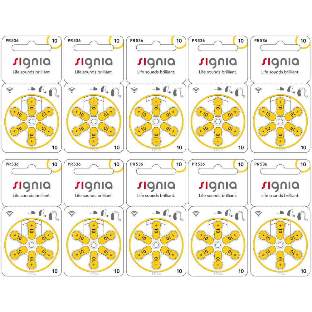 【ネコポス便なら送料無料】シーメンス・シグニア 補聴器用空気電池PR536(10) 10パックセット（60粒入り）デジミミ2などに！