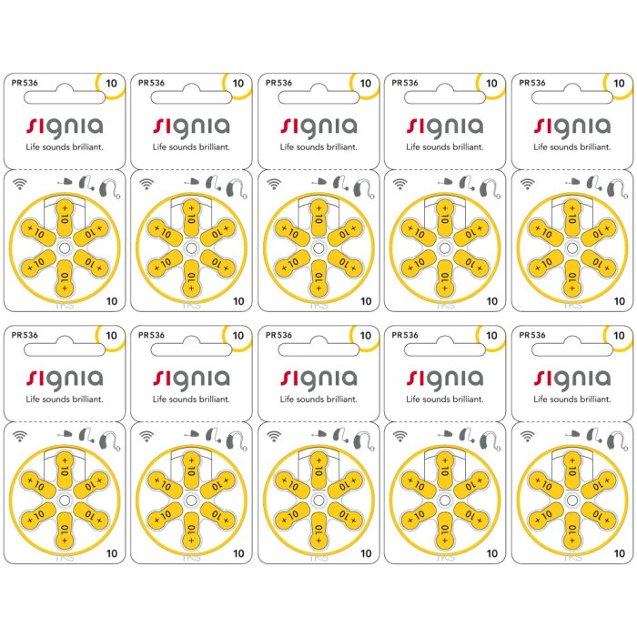 【ネコポス便なら送料無料】シーメンス・シグニア 補聴器用空気電池PR536(10) 10パックセット（60粒入り）デジミミ2などに！