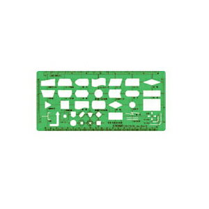 クラウン　OAテンプレート　フローチャート　サイズ：横230×縦106×厚1mm 【CR-TN751-G】