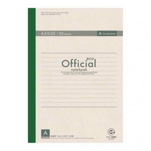 日本ノート　糸綴じノート　A罫（7mm）　エコタイプ　規格：A5判 【3A3FE】