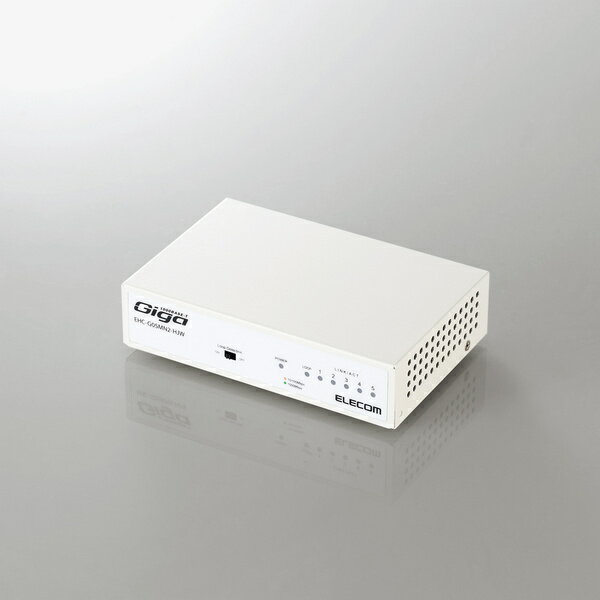 エレコム　Giga対応スイッチングHub 5ポート　ホワイト 【EHC-G05MN2-HJW】