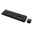 ナカバヤシ 無線ラウンドキーキャップ キーボード&マウスセット ブラック 【MK-02BK】