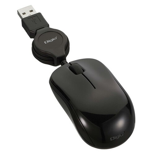 ナカバヤシ くるんとmini 小型巻き取り有線3ボタン BlueLEDマウス ブラック 【MUS-UKT166BK】 ナカバヤシ くるんとmini 小型巻き取り有線3ボタン BlueLEDマウス ブラック 【MUS-UKT166BK】