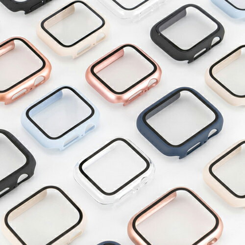 ♪(2)ナカバヤシ　Apple Watch 45mm　ガラス＋ケース　ライトブルー 【SMWC-AW451NB】