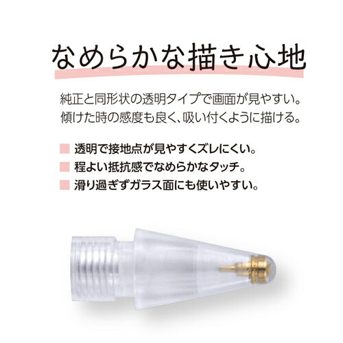 ♪(5)ナカバヤシ　Apple Pencil交換用ペン先　透明 【TPEN-PS02】
