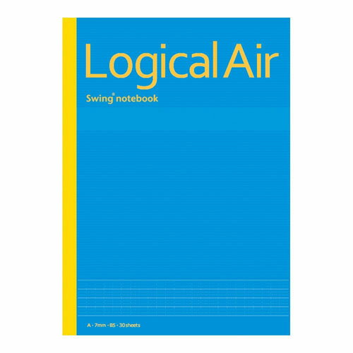 ●ノートが軽いと心も軽い！厚みが同じで軽い「ロジカル・エアーノート」●従来商品より約20％軽量化。●本文には厚みはそのまま・裏うつりは従来品と同様。●4つの特長【行間が作れる／段落が揃う／図、表の作成／ページの分割】で文章が美しく見せるロジカルノート。 ●サイズ：セミB5/ヨコ179×タテ252×厚み3mm●本文：上質紙・56g/m2・ロジカルA罫（7mm）・30行・30枚●表紙：コートボール紙●製本：糸綴じ背クロス式●本体重量：96g ●品番：ノ-B546A-B●JANコード：4902205635123※商品コード：H01-06135