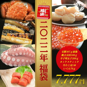 年末年始 お歳暮 冬ギフトクーポン配布中【北海道産2022年福袋】 福袋 セット　毛蟹　明太子 いくら　帆立 松前数の子　ほっけスティック　確定の6種 　 グルメ 復興支援 海産物 北海道 北海道物産展 福袋 北海道復袋