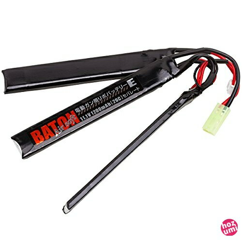 BATON 電動ガン用リポバッテリー 11.1v 1200mAh 40C-20C【セパレート SEPARATE】 エアガン ライフル アサルトライフル M4 AK ハンドガン 電動ガン 電動エアガン 18歳以上 18禁 ターゲット