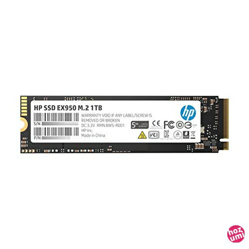 HP 1TB SSD M.2 EX950シリーズ PCIe Gen3(8Gb/s)x4、 NVMe1.3/3D TLC/DRAMキャッシュ搭載/5年保証 5MS23AA#UUF