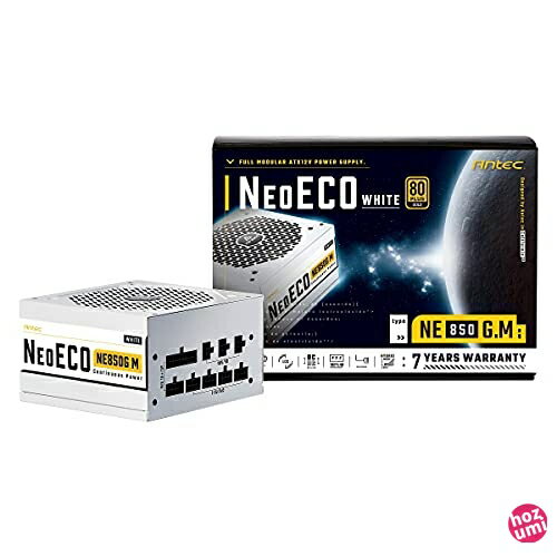 Antec、80PLUS Gold認証取得 高効率高耐久フルモジュラー電源ユニットホワイトモデル「NE850G M White」 出力850W