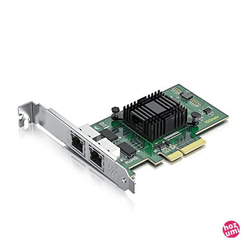 10Gtek 1.25G Gigabit LAN カード インテル I350AM2純正ボード(チップ）実装 デュアルRJ45 ポート PCI-E2.0(5.0GT/s) x4 Intel I350-T2互換 10/100/1000Mbps