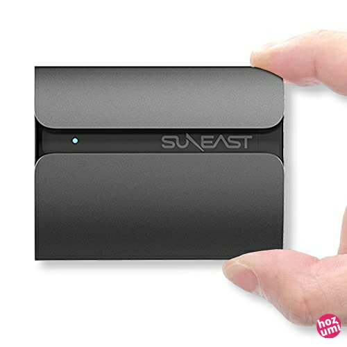 SUNEAST 外付けSSD 2TB 超小型 コンパクト ポータブルSSD USB3.1 Type-C 最大読込速度560MB/秒 PS4 PS5 動作確認済み USB Type-C 変換アダプタ付き アルミ筐体 耐衝撃 メーカー3年保証