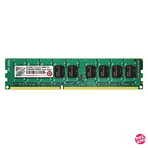 Transcend サーバー ワークステーション用メモリ PC3-10600 DDR3 1333 8GB 1.5V 240pin ECC DIMM TS1GLK72V3H