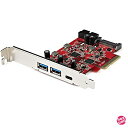 StarTech.com 5ポート増設PCI Expressインターフェースカード/10Gbps USB 3.1 Gen2拡張カード/1x USB Type-C...