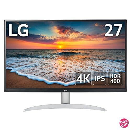 】LG モニター ディスプレイ 27UP600-W 27インチ/4K/IPS非光沢/DCI-P3 95%/DisplayHDR400/FreeSync/HDMI×2、DisplayPort/ブルーライト低減、