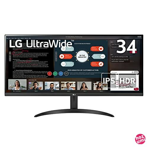 】LG モニター ディスプレイ 34WP500-B 34インチ/21:9 ウルトラワイド(2560×1080)/HDR/IPS 非光沢/FreeSync/75Hz/HDMI×2/ブルーライト低減、フリッカーセ