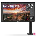 LG エルゴノミクス スタンド モニター ディスプレイ 27UN880-B 27インチ/4K/HDR/IPS非光沢/USB Type-C、HDMI×2、DP/FreeSync/スピーカー/チルト、スイベル、高さ調節、ピボット対応/フリッカー