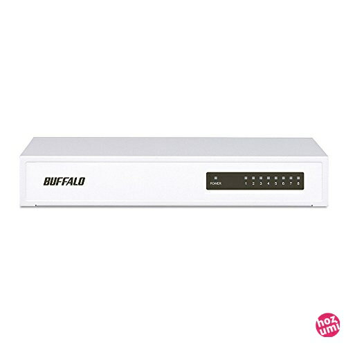 BUFFALO 10/100Mbps対応 金属筺体 電源内蔵 8ポート ホワイト スイッチングハブ LSW4-TX-8NS/WH