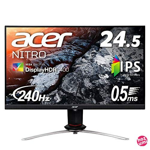 Acer ゲーミングモニター Nitro XV253QXbmiiprzx 24.5インチ IPS 非光沢 フルHD 0.5ms(GTG、 Min.)240Hz HDMI USB3.0 G-SYNC Compatible VESA Displ
