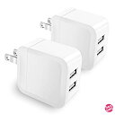 【PSE認証済】USB充電器 2ポート 2個セット 高出力 折り畳み USB コンセント タップ コンパクト 同時充電 充電アダプタ 急速 高速充電 USB A...