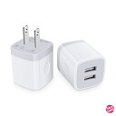 Hootek USB充電器 2ポート USB コンセント【2.1A急速充電/PSE認証/2個セット/コンパクト】 アイフォン 充電器 USB電源アダプタ ACア...