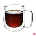 VKCHEF ダブルウォール グラスカップ 300ml 1個 二重構造 耐熱ガラス コーヒーカップ グラス マグコップ おしゃれ ティーカップ 保温 保冷 結露...