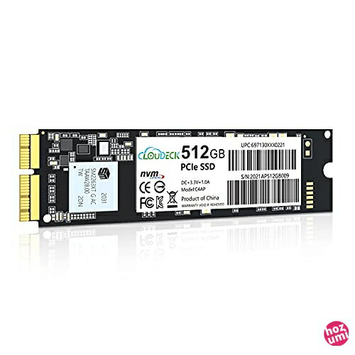 Cloudeck MacSSD 512GB NVMe PCIe¢SSD Macѥåץ졼ɥå бǥ MacBook Air (Mid 2013-2017) MacBook Pro(Retina Late 2013-Mi