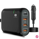 HUNDA シガーソケット usb カーチャージャー 119W 4ポート【PD3.0 & QC3.0】車載充電器 Type-C 65W 車載急速充電器 (USB...